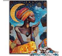 Beautiful African Woman Jigsaw Puzzles for Adults 1000 Pieces, for Age 14+ Fun Games Fun Activities at Home, Birthday Gifts, Travel Gifts (50x75cm)