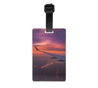 Beautiful Airplane in The Sky Printed Luggage Tags Anti-Lost Luggage Labels Suitable for Suitcases Backpacks and Sports Bags