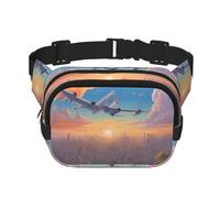 beautiful airplane Printed multifunctional waist bag, unisex trendy messenger bag, travel sports storage bag