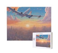beautiful airplane Wooden Picture Puzzle 500 Pieces - Horizontal Jigsaw, Family Leisure and Brain Challenge