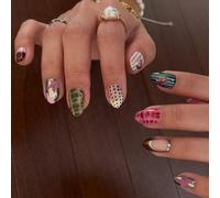Beautiful Almond Press on Artificial Manicure French Tip Inspired Creative Design Easy to Wear for Women Party Press Nails