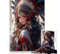 Beautiful American Girl for Adults 1000 Piece Jigsaw Puzzle Thought Training Mind Calming Fun Uniform Cut Xmas Gift (38x52cm)