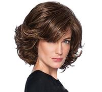 Beautiful and Charming Women's Diagonal Bangs Pixie Cut Short Wig Heat-Resistant Synthetic Natural Short Curly Wig Suitable for Daily Gatherings Photo Color,14in (Photo Color 14in)