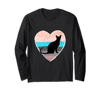 BEAUTIFUL AND COLORFUL HEART WITH A KITTY CAT FOR GIRLS Long Sleeve T-Shirt