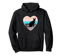 BEAUTIFUL AND COLORFUL HEART WITH A KITTY CAT FOR GIRLS Pullover Hoodie