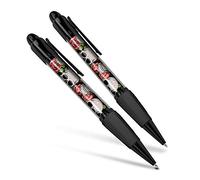 Beautiful and comfortable Set of 2 Matching Pens - Skull Red Roses Death Goth Pattern #46308