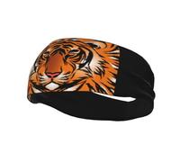 Beautiful and Magnificent Head of Tiger Headbands Men Women Non Slip Wicking Sports Sweatband for Gym Basketball Yoga Hairbands