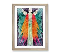 Beautiful Angel Framed Print | A3 Oak Framed Wall Art | Ready to Hang | Modern Nature Picture | Living Room Bedroom Lounge Office