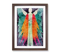 Beautiful Angel Framed Print for Living Room Bedroom Home Office Décor, Wall Art Picture Ready to Hang, Walnut A3 Frame (34 x 46 cm)