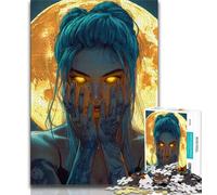 Beautiful Anime Girl with Moon 1000 Piece Jigsaw Puzzles for Teenagers,Help The Brain Exercise Addictive Toys to Cultivate Patience Unique Challenge Game (50x75cm)