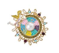 Beautiful Art Decoration Angel Zodiacs Pin Featuring Intricate Metalwork and Gemstones Embellishments Fashion Spiritual Jewelry