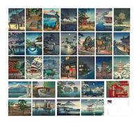 HOSTEESSCHOICE Beautiful Art Postcards set of 30 Tsuchiya Koitsu Post card variety pack Famous Painting Scenery,Retro Aesthetic Art Posters Collage Kit
