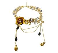 Beautiful Art Styles Fringe Necklace with Intricate Beadwork and Lightweight Alloy Construction Clavicle Chain Retro Geometric Pendant Collarbone Chain