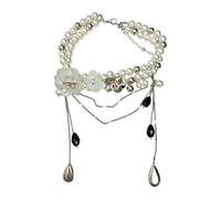 Beautiful Art Styles Fringe Necklace with Intricate Beadwork and Lightweight Alloy Construction Clavicle Chain Retro Geometric Pendant Collarbone Chain