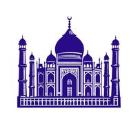 Beautiful Artwork of Famous World Landmark Wall Decals PVC 42x47.4cm It Won't Fall Off DarkBlue
