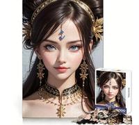 Beautiful Asian Princess Adult Jigsaw Puzzles1000 Pieces Brain Memory Slow Leisure Tight Lock Thoughtful Xmas (38x52cm)