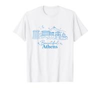 Beautiful Athens Greece. City Landmarks Value Graphic T-Shirt, Men, White, XL