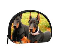 Beautiful Autumn Doberman, Women's Storage Bag Shell Makeup Bag Small Coin Purse Shell Change Pouch