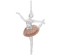 Beautiful Ballerina Christmas Tree Decoration Elegant Ballet Dancer Glitter Hanging Xmas Ornaments in many colours (Rose Gold)