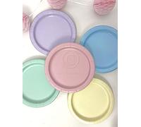 Beautiful Balloons 40 x Pastel Rainbow Ice Cream Shade 9" Paper Party Plates