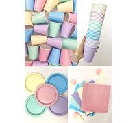 Beautiful Balloons Ice Cream Pastel Rainbow Party Kit! Cups, napkins and plates