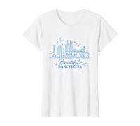 Beautiful Barcelona Spain City Landmarks Value Graphic T-Shirt, Women, White, L