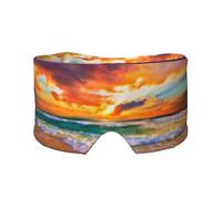 Beautiful Beach at Sunset Print Sleep Eye and Ear Muffs Mask - Soft & Breathable, Ideal for Travel, Meditation, and Nighttime Use