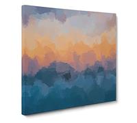 Beautiful Beach Canvas Print | Gallery Wrapped 30mm Frame Wall Art | 14x14 inches | Ready to Hang | Abstract Seascape Picture | Living Room Bedroom Lounge Office