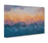 Beautiful Beach Canvas Print | Gallery Wrapped 30mm Frame Wall Art | 24x16 inches | Ready to Hang | Abstract Seascape Picture | Living Room Bedroom Lounge Office