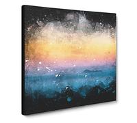 Beautiful Beach Paint Splash Canvas Print | Gallery Wrapped 30mm Frame Wall Art | 14x14 inches | Ready to Hang | Modern Seascape Picture | Living Room Bedroom Lounge Office