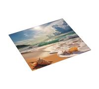 Beautiful Beach Printed Dish Drying Mat 46x41CM Dish Drying Pad Highly Absorbent Microfiber Kitchen Counter Mat for Dishes Drainer