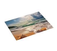 Beautiful Beach Printed Dish Drying Mat 61x46 CM Dish Drying Pad Highly Absorbent Microfiber Kitchen Counter Mat for Dishes Drainer