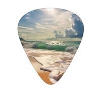 Beautiful beach Printed Guitar Picks 12-Piece Set - Comfortable, Versatile Plectrum for All Guitar Styles & Players