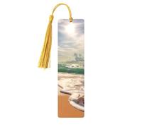 Beautiful Beach Printed Metal Bookmarks S - Gold Lightweight Aluminium Book Marker for Books, Journals & Gifts, Ideal Book Lovers, Holiday Decor & Crafts