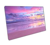 Beautiful Beach Sunrise Cotton Candy Pink Purple Clouds Paradise Seascape Skyline Wall Art Print On Canvas Picture For Home Office Decor 76x51cm (30x20In)