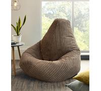 Beautiful Beanbags Adult Highback Beanbag Jumbo Cord Bean Bags Ready Filled - Brown