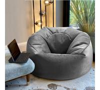 Beautiful Beanbags Adult Luxury Classic Beanbag Plush Velvet Bean Bags Ready Filled - Grey