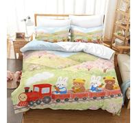 Beautiful Bedding Set And Animal Train Duvet Cover Set with 3D Print And Soft Premium Brushed Microfiber Offering with Zipper Closure And Soft Lightweight for for Boys Girls Kids Youth Teens And Child