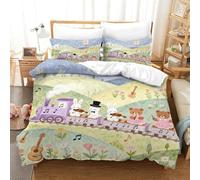 Beautiful Bedding Set And Animal Train Quilt Cover with 3D Print And Soft Premium Brushed Microfiber Featuring Soft Easy Care And Comforter with for Boys Girls Kids Youth Teens And Kids Boys Girls Sin