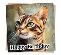 Beautiful Bengal Happy Birthday Card For a Loved One - Cat Lover, Cats, Animals - For a Special Someone, Family, Relative, Bestie, Friend