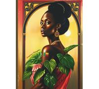 Beautiful Benin Woman with Pothos Plant & Flag, Dot Grid Journal
