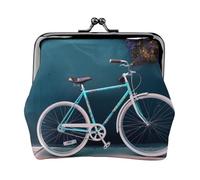 Beautiful Bike Prints Coin Purse Kiss Lock Pu Leather Mini Pouch Wallet Change Bag for Women Girls Kids