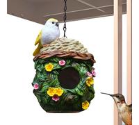 Beautiful bird house, colorful resin Aesthetically unique and decorative leaves for wooden birds for garden, decorative bird house for pet look, nest for the garden
