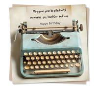 Beautiful Birthday Card For Friend Or Loved One - May Your Years Be Filled With Joy, Laughter and Love - Typewriter - For Family, Bestie, Husband, Wife, Girlfriend, Boyfriend, Women, Men