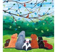 Beautiful Birthday Card for Her/Him - Blank Birthday Card for Ladies/Mens -Blank Greeting Card for Any Occasions - Artistic Design Cute Dogs Telling Tales -Made in the UK-Eco-Friendly