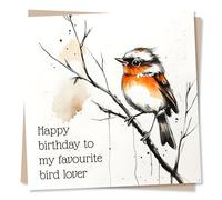 Beautiful Birthday Card For Loved One - Nature, Tree - Happy Birthday To My Favourite Bird Lover - For Bestie, Friend, Relative, Partner, Sibling