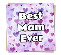 Beautiful Birthday or Mother's Day Card For The Best Mam - Mum, Mama - Heartfelt, Heart, Watercolour - From Daughter, Son, Child - For Family, Parent, Loved One