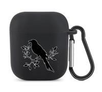 Beautiful Black Crow Bluetooth Headset Cover Earbuds Case TPU Headphone Protective Compatible with Airpods 1/2 Black-Color
