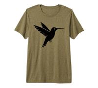 Beautiful Black Hummingbird Silhouette Nature Bird Art Premium T-Shirt