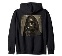 Beautiful Black Nun, Rebellious Nun Zip Hoodie